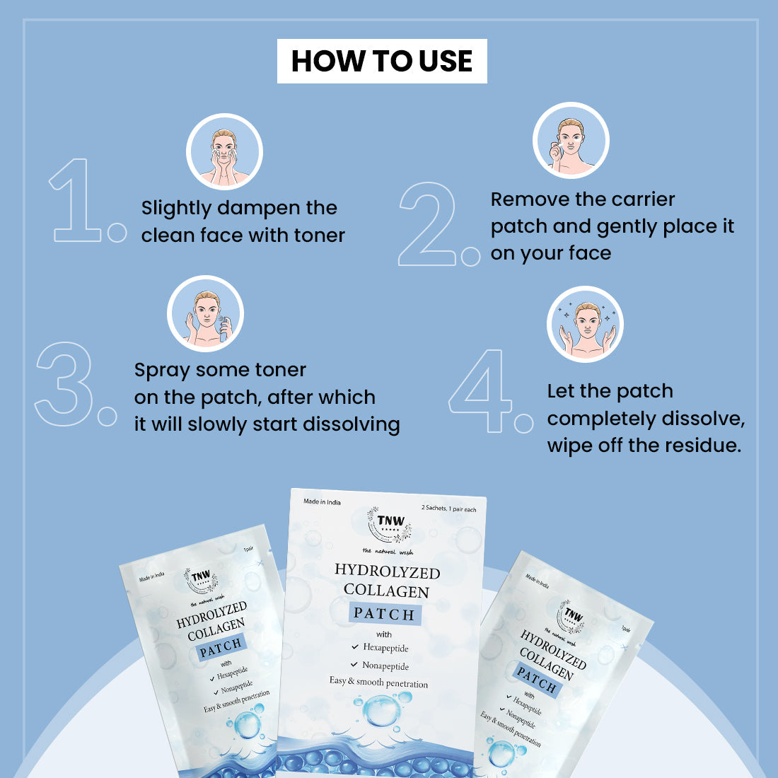 Hydrolyzed Collagen Patch for Firm & Fresh skin | 2 Sachet, 1 Pair Each . (Stock Clearance)