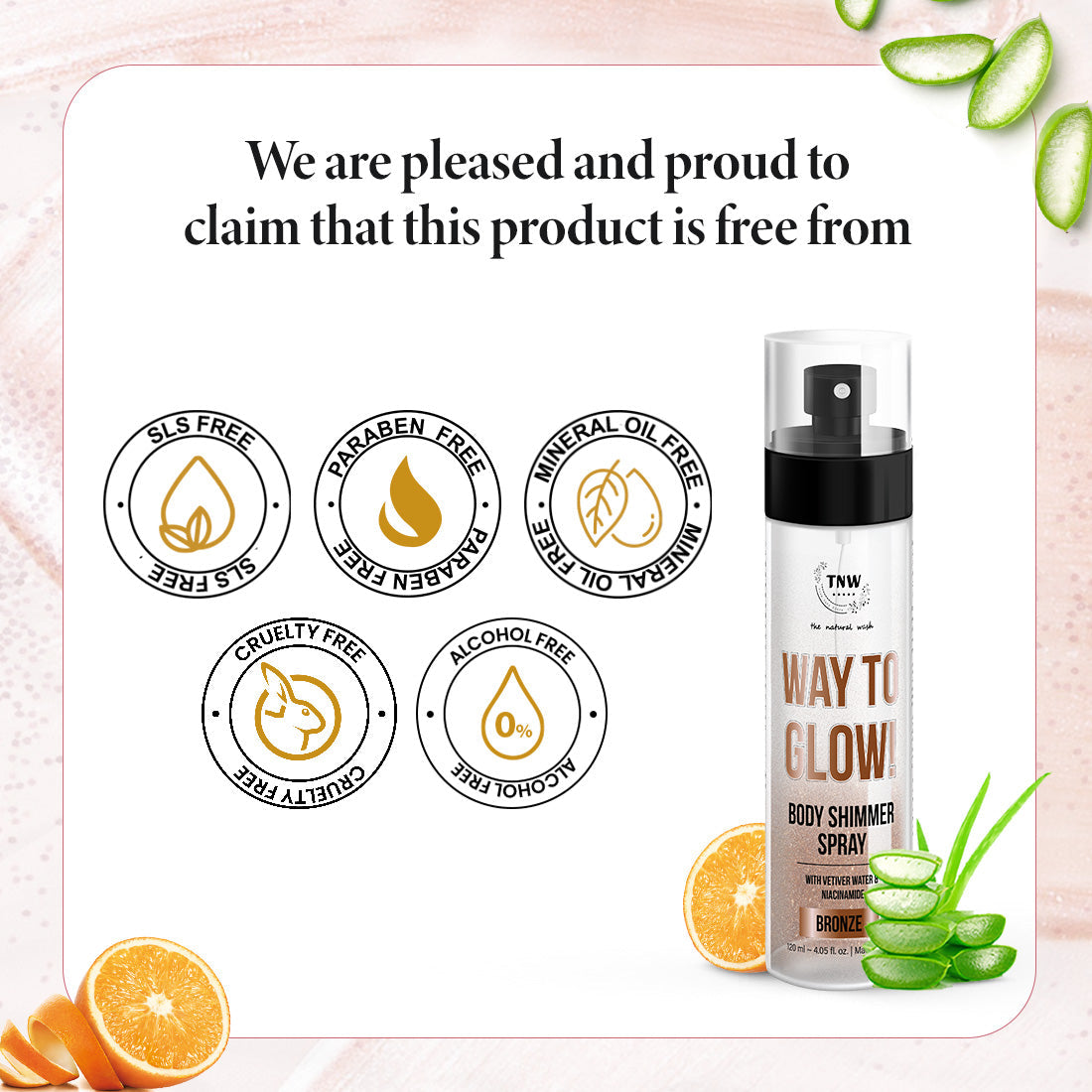 Way to Glow Body Shimmer Spray for Nourishes skin & Enhance skin texture . (Stock Clearance)