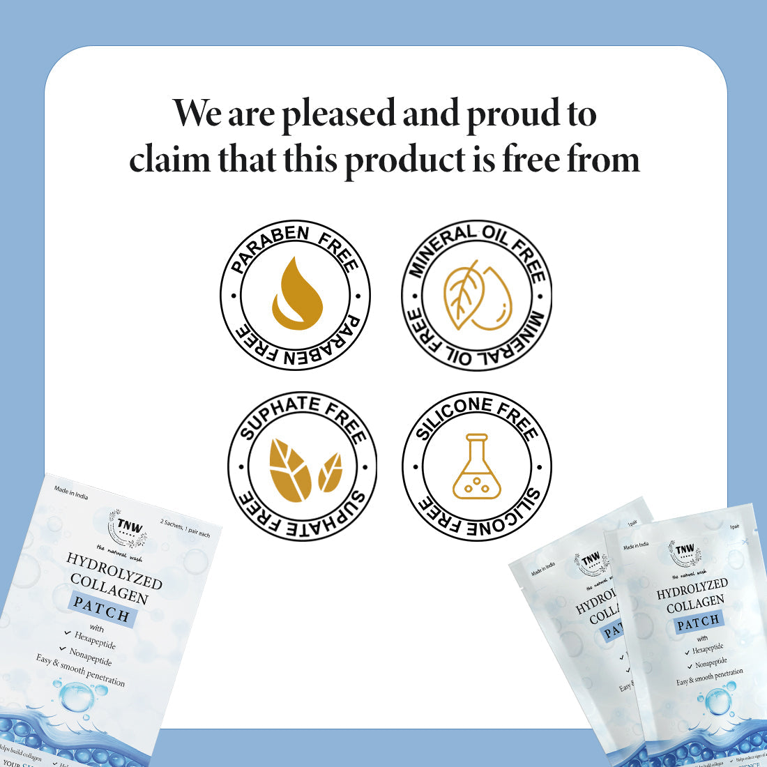 Hydrolyzed Collagen Patch for Firm & Fresh skin | 2 Sachet, 1 Pair Each . (Stock Clearance)