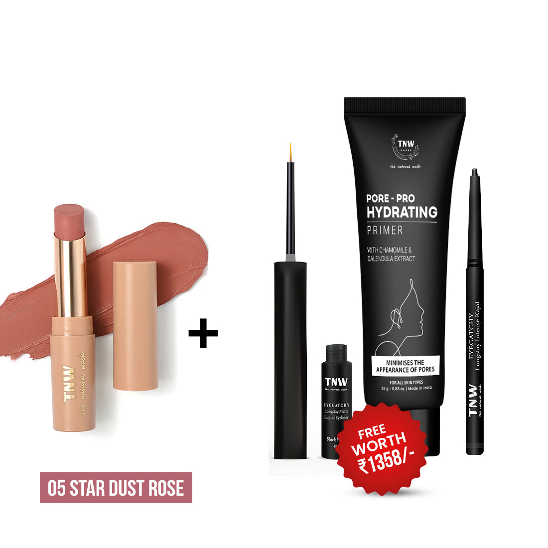BUY BULLET LIPSTICK GET KAJAL + EYELINER + PRIMER FREE