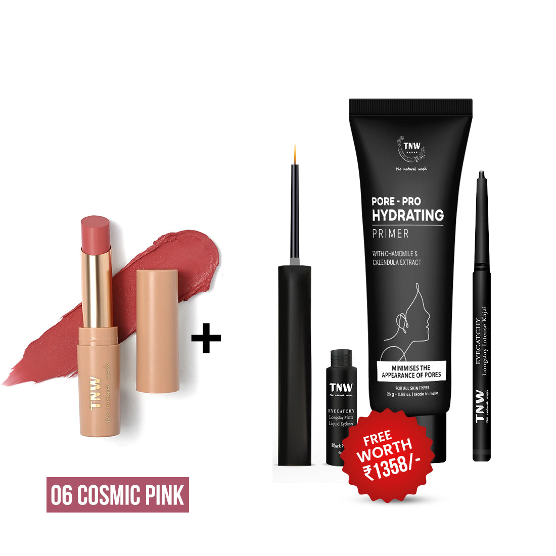 BUY BULLET LIPSTICK GET KAJAL + EYELINER + PRIMER FREE
