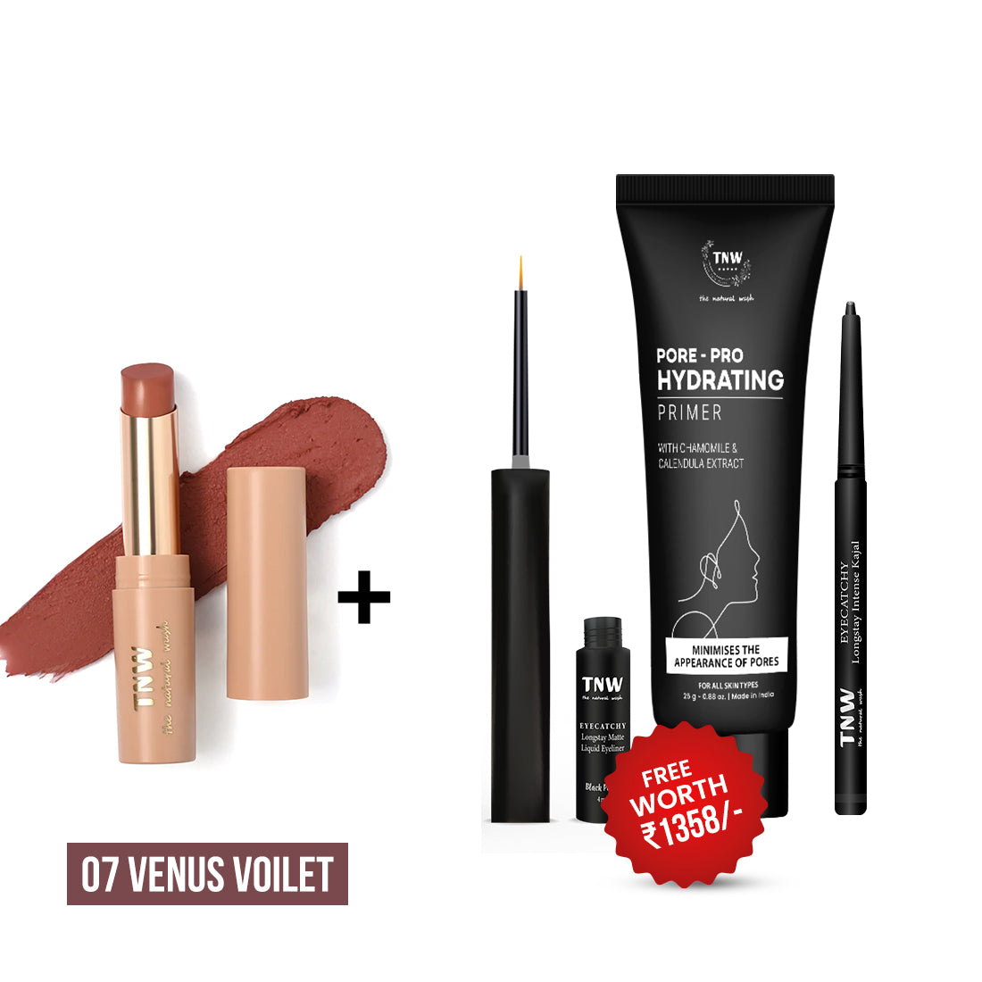 BUY BULLET LIPSTICK GET KAJAL + EYELINER + PRIMER FREE