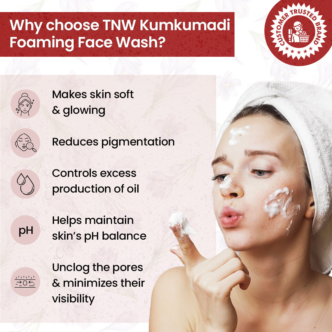 Kumkumadi Foaming Face Wash for Glowing Skin. (Stock Clearance)