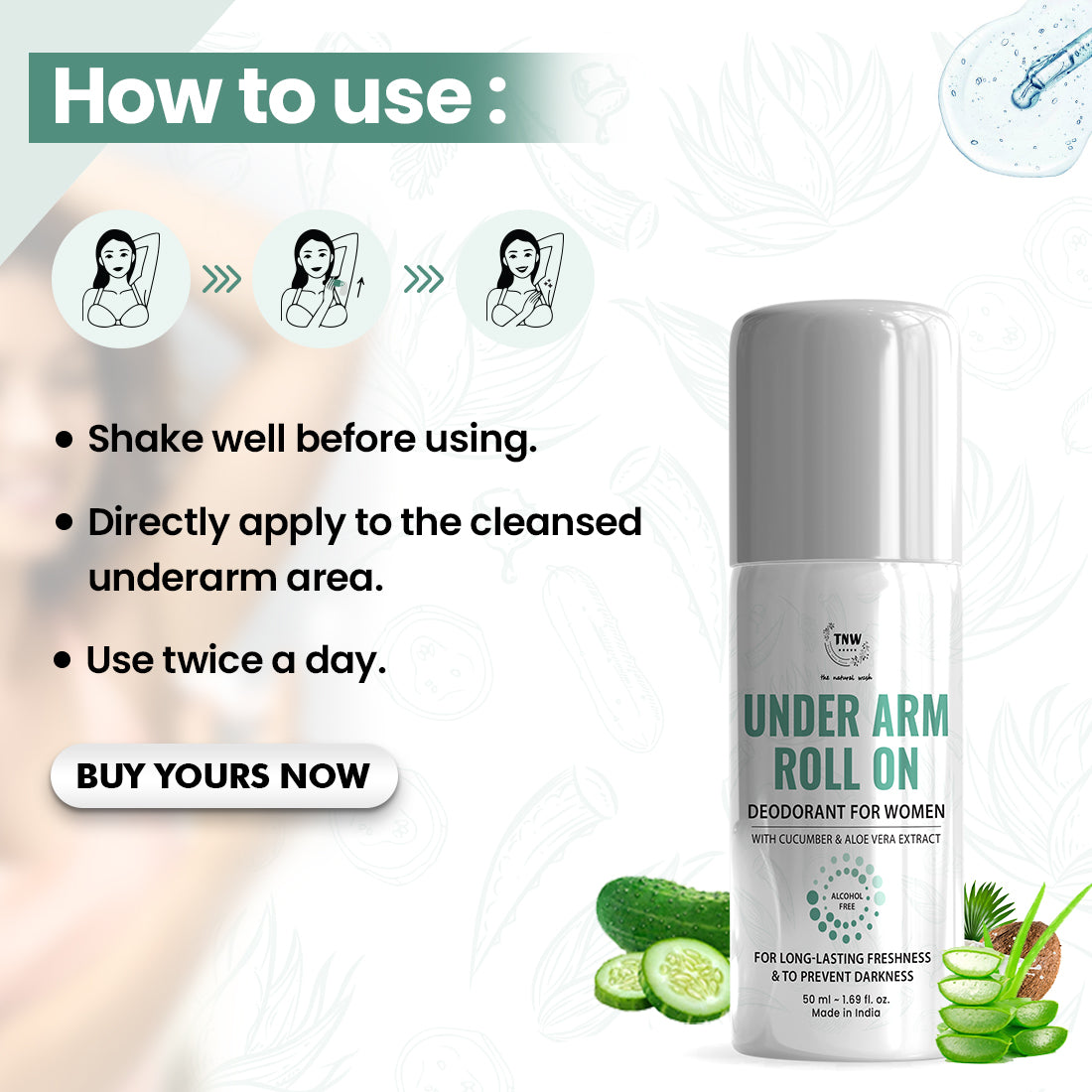 Underarm Roll On Deodorant for Women