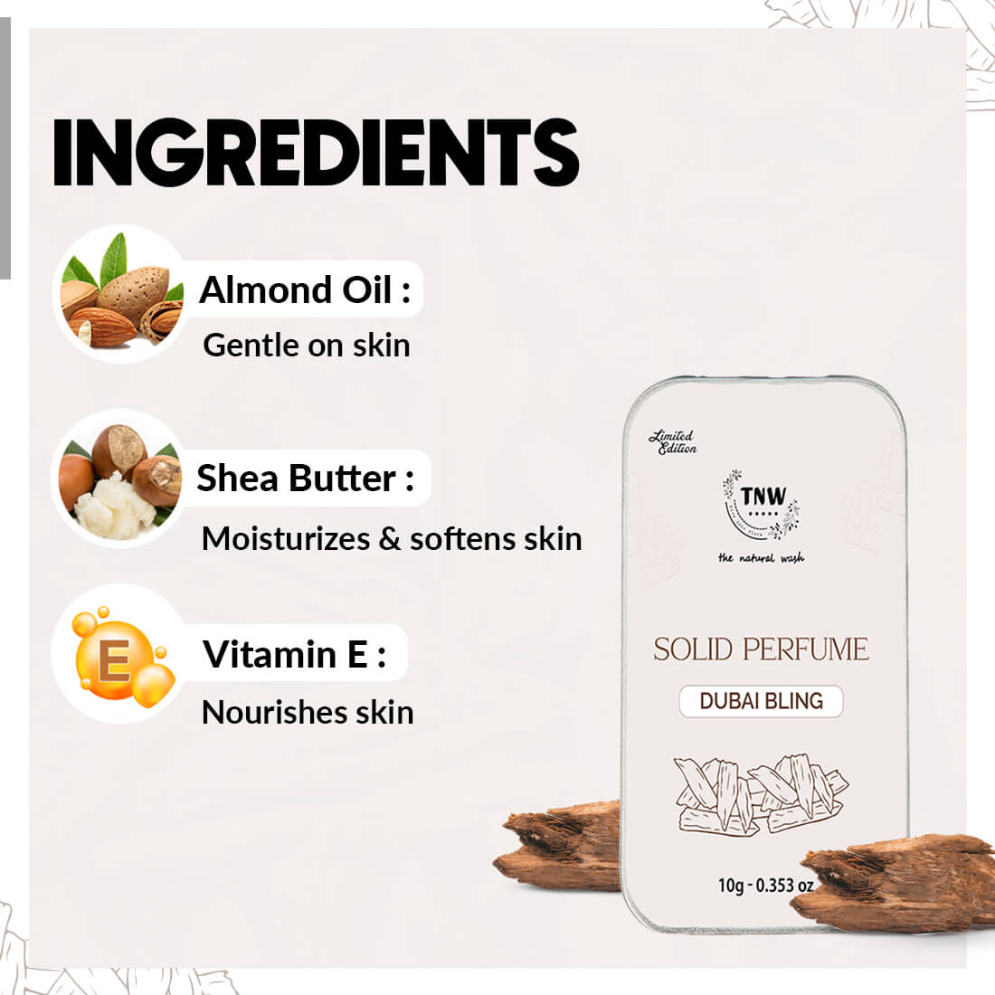 Ingredients of Oudh Solid Perfume Fragrance for Long-Lasting Scent