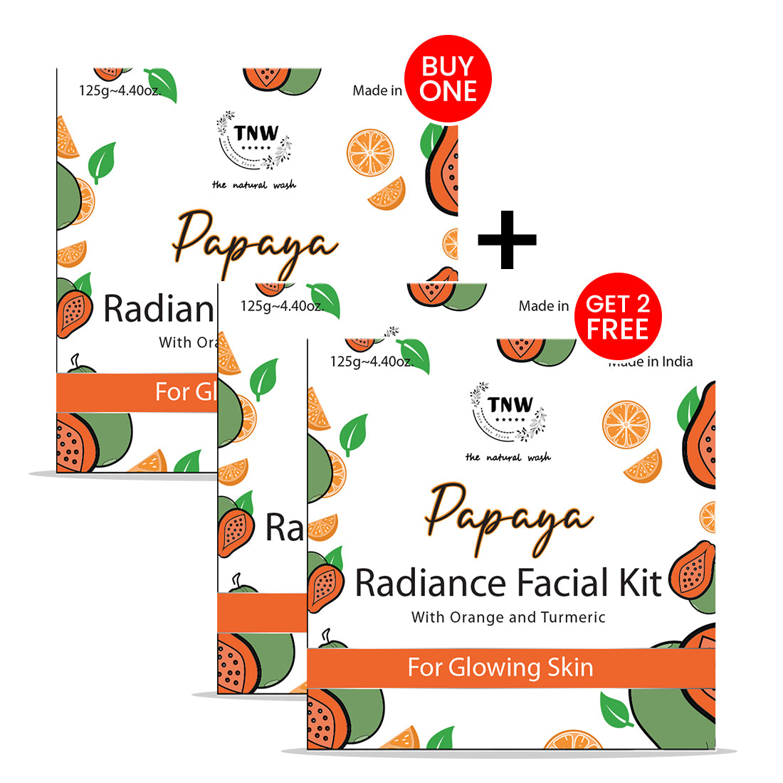3x Combo of 5 Time Use Papaya Facial Kit for Radiant & Glowing Skin