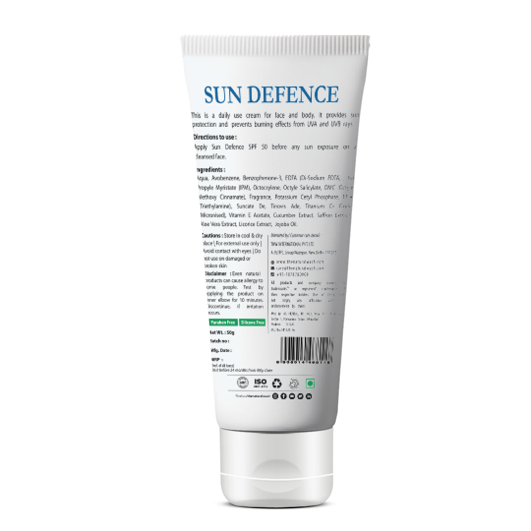 Sun Defence SPF 50 Cream (Paraben Free) (Stock Clearance)