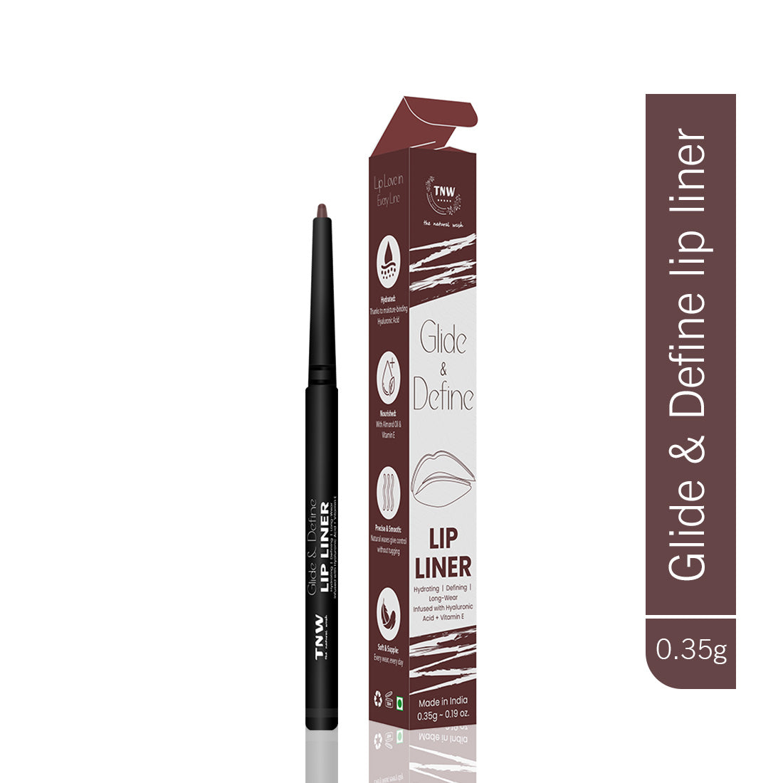 Glide & Shine Lip Liner | Chicline Maroon | Hydrating | Defining | Longlasting Wear
