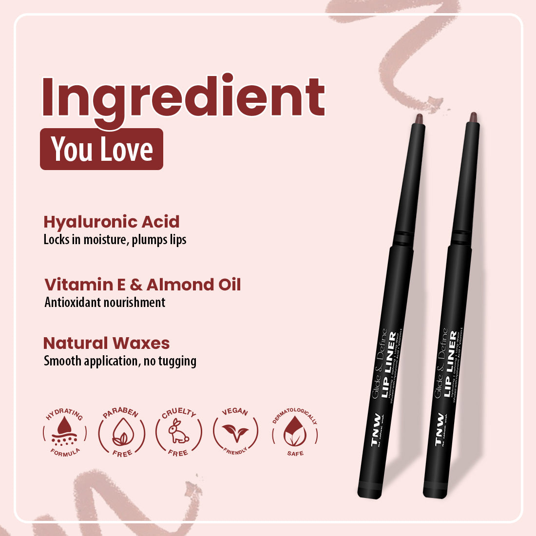 Glide & Shine Lip Liner | Chicline Maroon | Hydrating | Defining | Longlasting Wear
