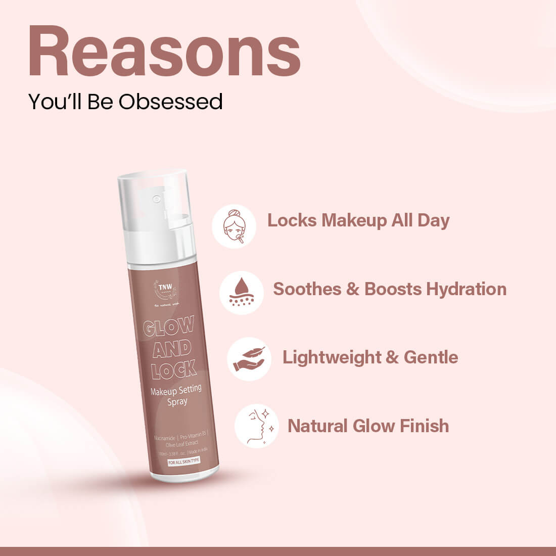Glow and Lock Makeup Setting Spray | Hydrating, Brightening & Soothing