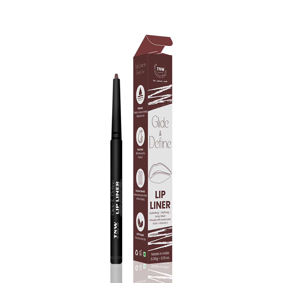 Glide & Shine Lip Liner | Chicline Maroon | Hydrating | Defining | Longlasting Wear