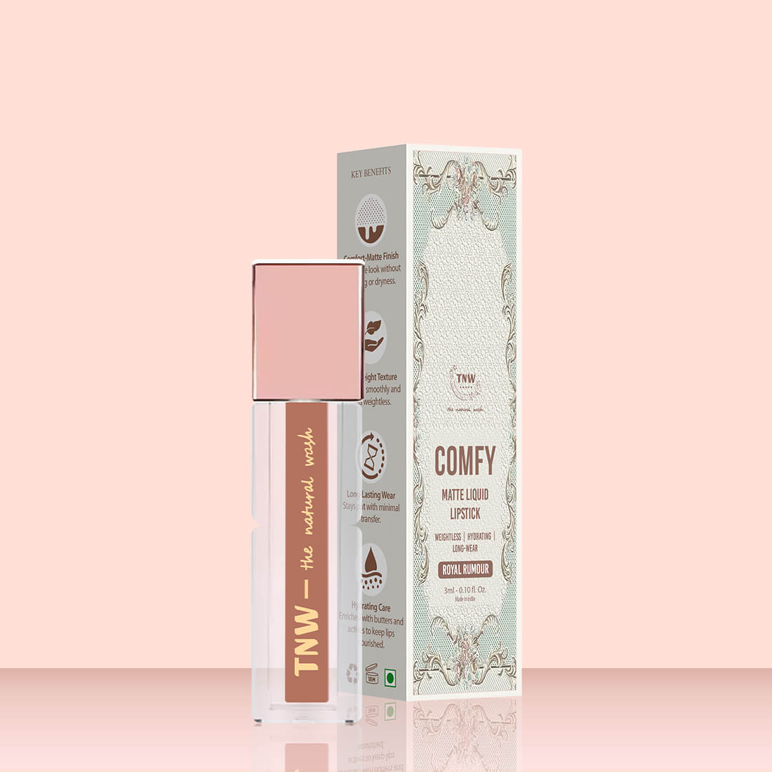 Comfy Matte Liquid Lipstick | 02 Royal Rumour | Weightless, Hydrating & Long-Wear