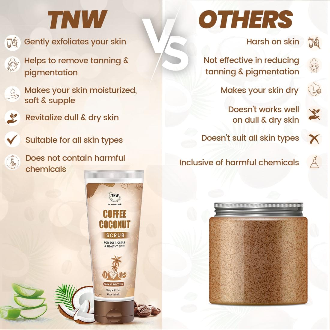 TNW Coffee Coconut Scrub for Radiant & Healthy Skin (Natural & Harsh Chemical-Free Scrub)