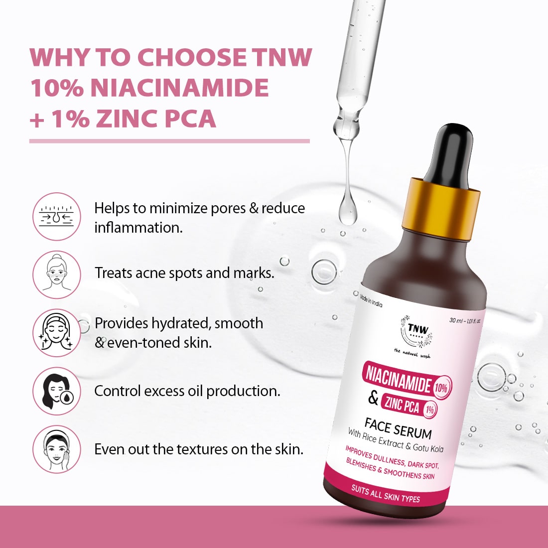 Why to choose TNW 10% Niacinamide + 1% Zinc PCA