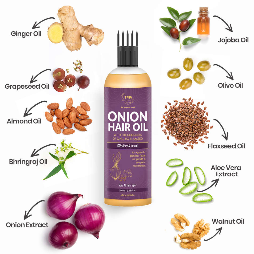 Onion Hair Oil No Mineral Oil & Silicones. (Stock Clearance)