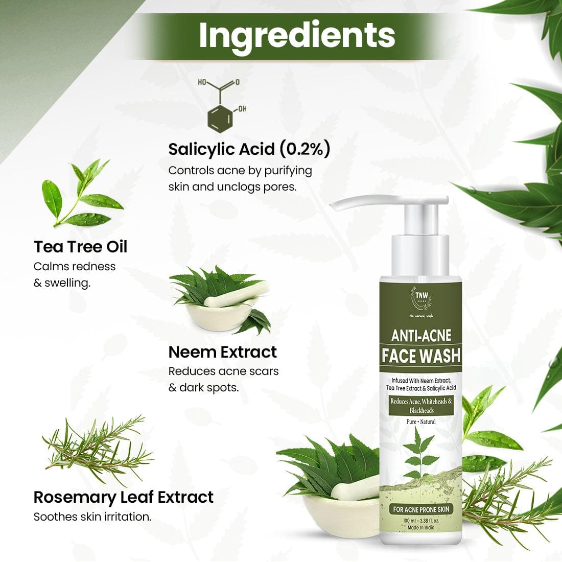 Ingredients  Anti-Acne Face Wash for Acne & Blemishes