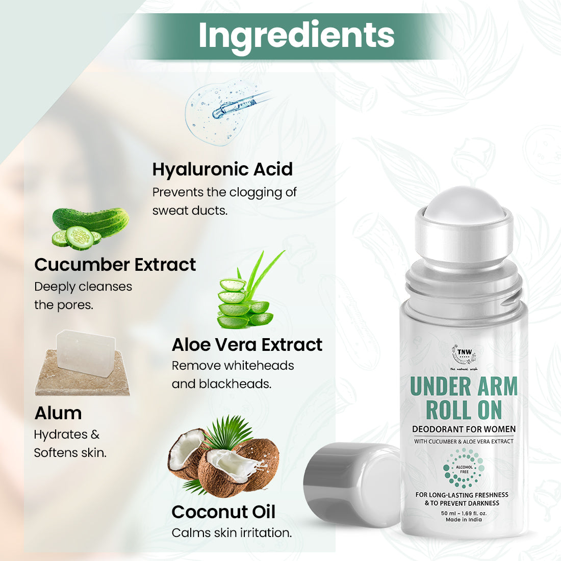 Underarm Roll On Deodorant for Women