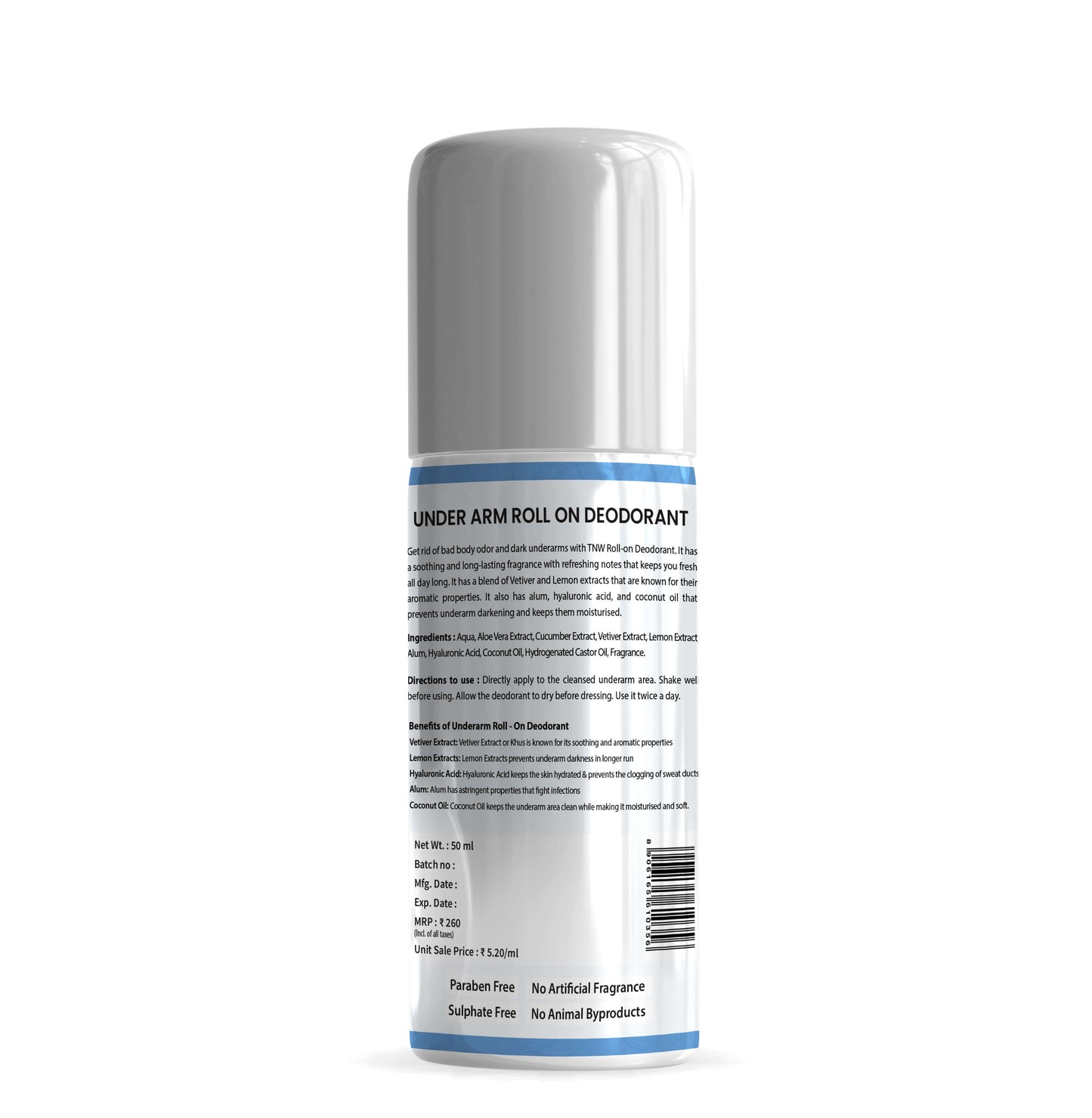 Underarm Roll On Deodorant for Unisex