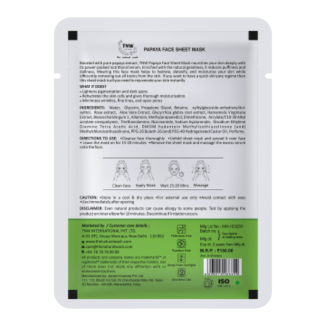 Face Sheet Mask Back Side