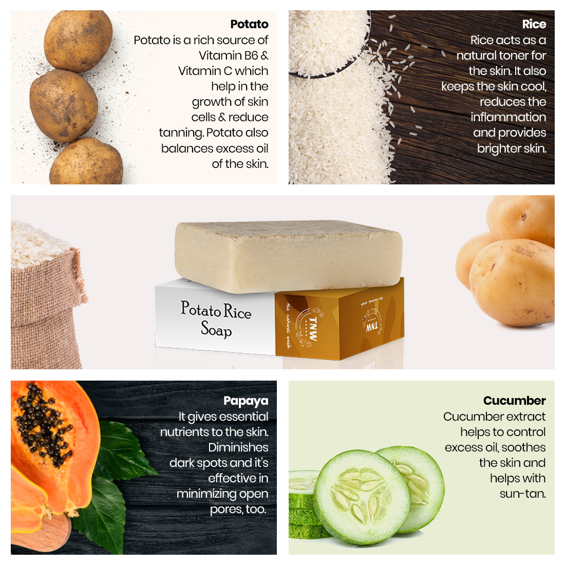 Ingredient of Potato Rice Soap - Handmade Soap For Face & Body