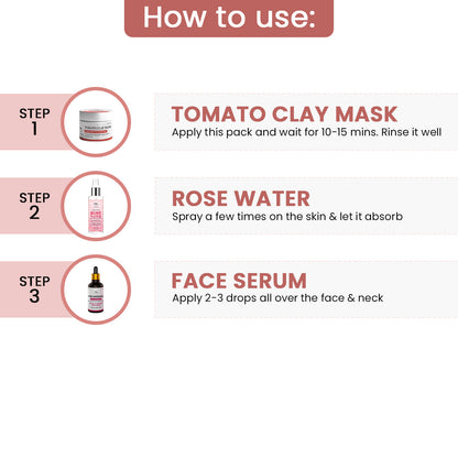Pore-Minimizing Kit (Pore-Minimizing serum, Rose water, Tomato clay mask + Get a FREE Pouch)