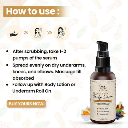Body Brightening Serum With Turmeric Powder and Chamomile Extracts | 6 Months Expiry