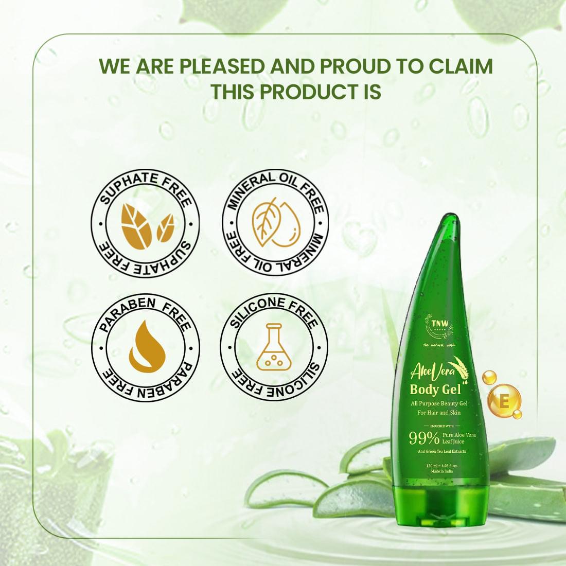 Aloe Vera Body Gel for Nourishment and Soothing Skin Irritations