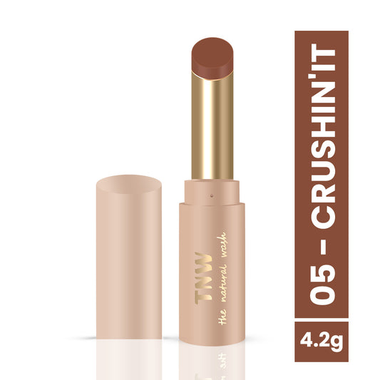 Longstay Powdery Mousse Semi Matte Lipstick | Dark Brown | Intense Color, Lightweight Comfort