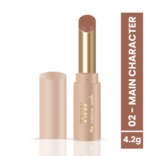 Longstay Powdery Mousse Semi Matte Lipstick | Nude Brown | Intense Color, Lightweight Comfort