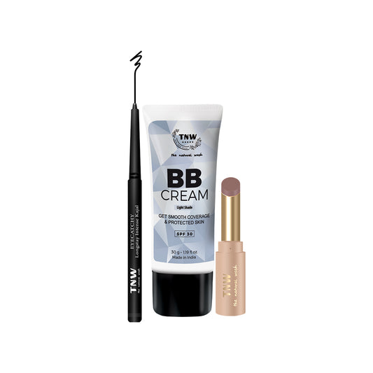 3 Step Daily Makeup kit (BB Cream (Light Shade/Medium shade), Kajal, LSP MOUSSE SMLS Boss Energy(03))
