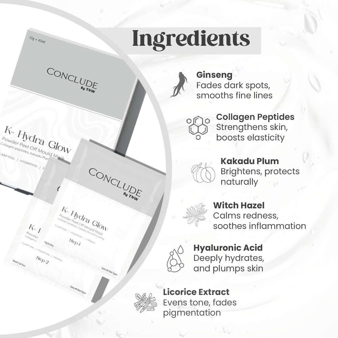 K-Hydra Glow Powder Peel Off Mould Mask | Collagen, Kakadu Plum & Ginseng