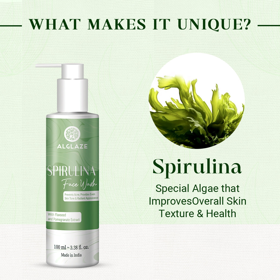 SPIRULINA FACE WASH With Spirulina Algae & Niacinamide By TNW - The Natural Wash