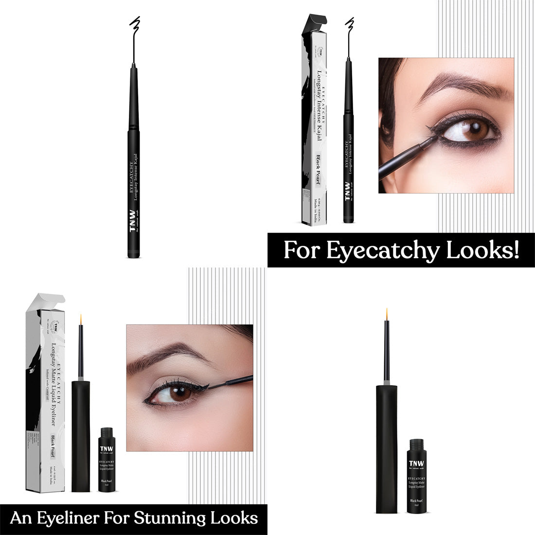 Eyespy Combo - Eyecatchy Longstay Intense Kajal + Eyeliner