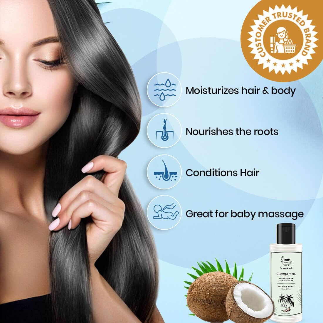 Virgin Coconut Oil - Cold Pressed Oil For Skin & Hair (Pure & Natural)