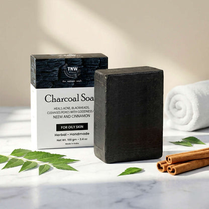 Charcoal Soap - Handmade Soap For Face & Body ( Paraben/ Sulphate/ Dye/ Silicon Free)