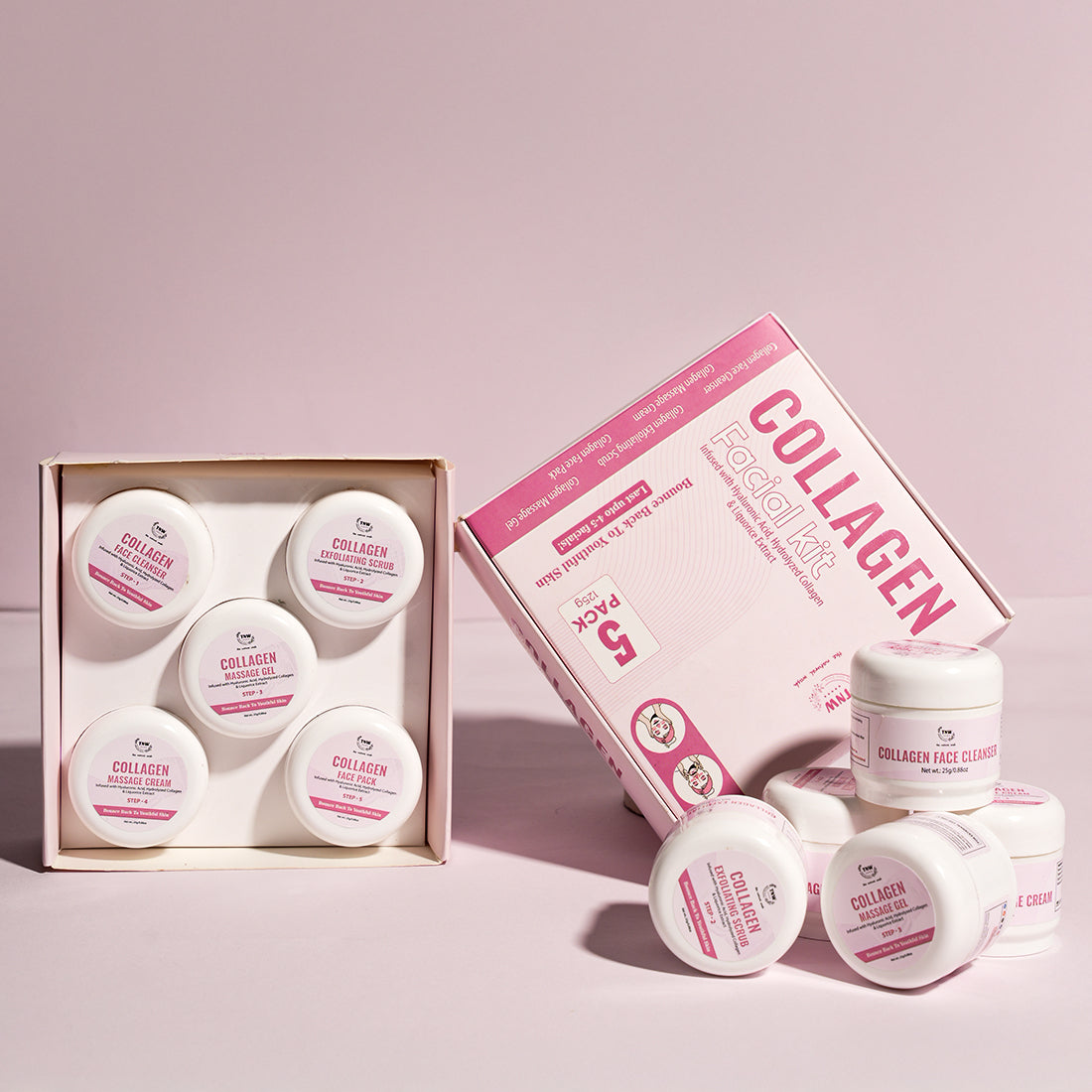 Collagen Facial Kit (Cleanse| Exfoliate |Hydrate| Massage | Nourish).