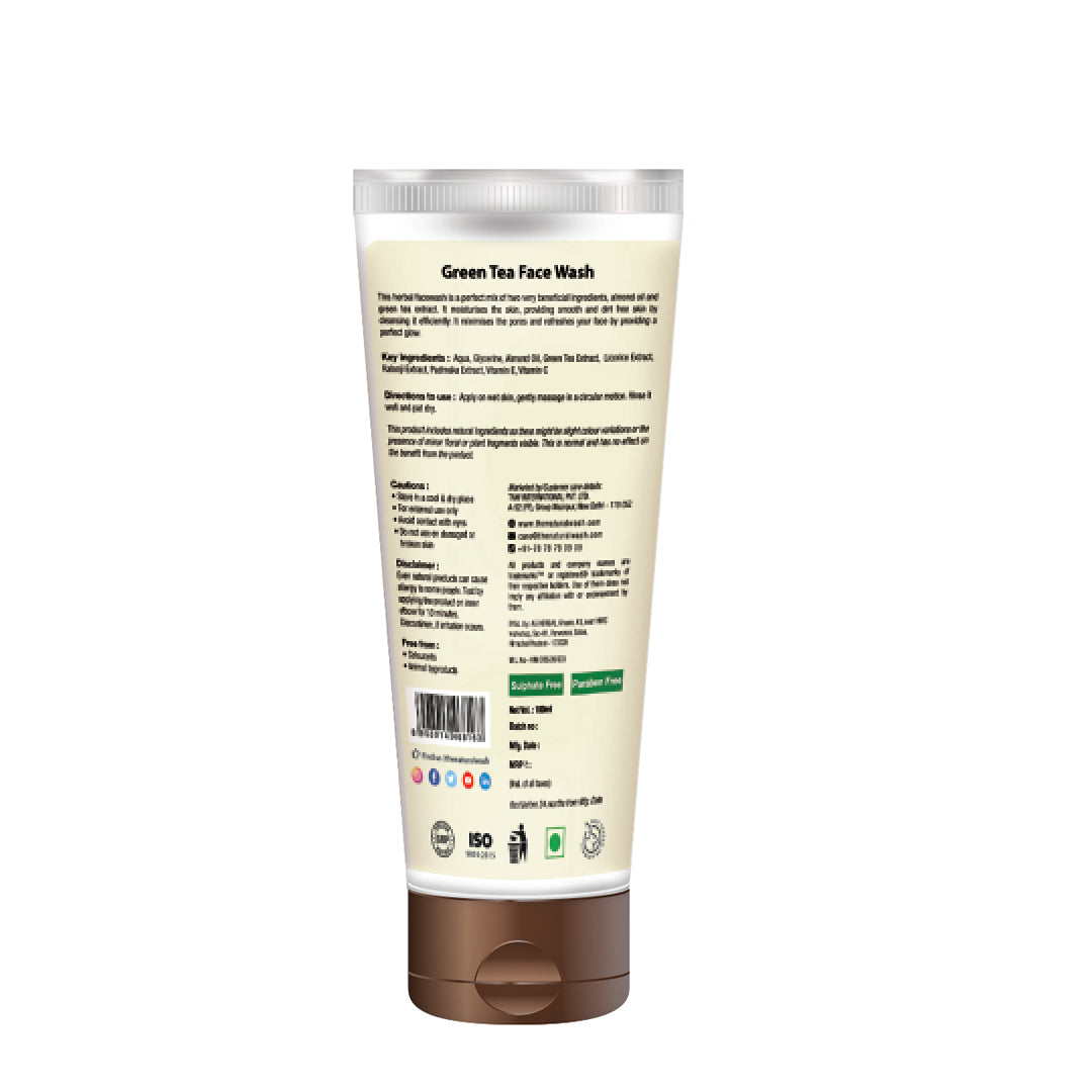 Green Tea Face Wash (Grealmo) - Paraben/Sulphate-Free.