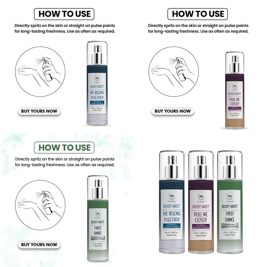 Sweet Spicy Body Mists For Long Lasting Fragrance – TNW – The