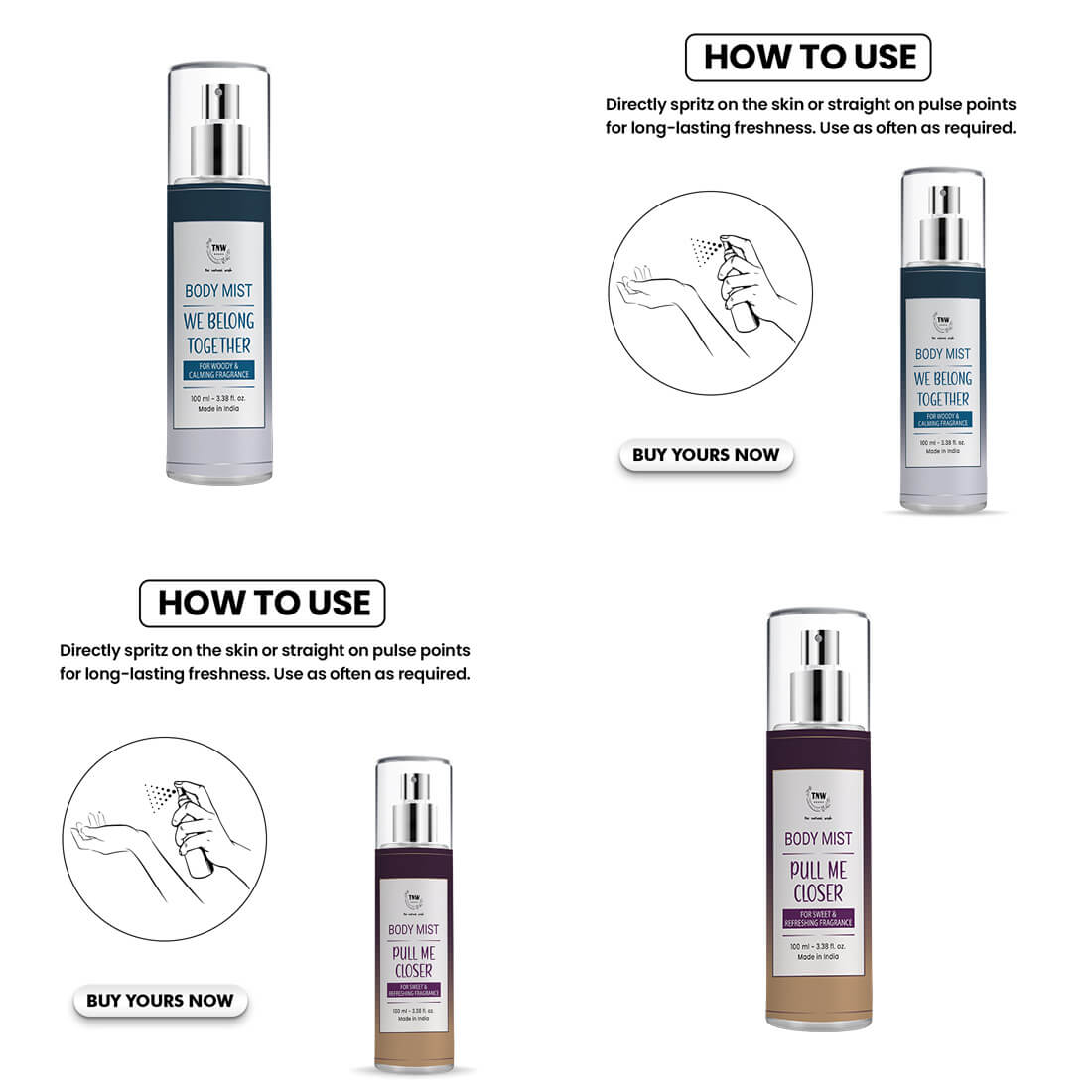 Set of 2 Body Mists | We Belong Together, Pull me Closer | Refreshing Fragrance | Long-Lasting