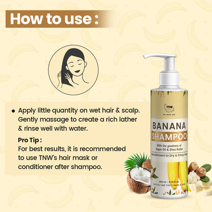 How to use TNW Anti frizz banana shampoo