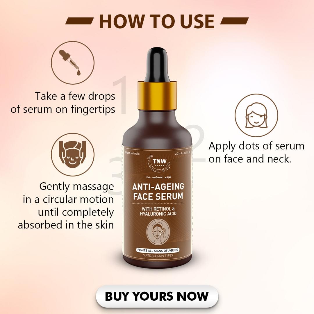 Anti-Ageing Face Serum (With Retinol, Hyaluronic & Niacinamide Acids)