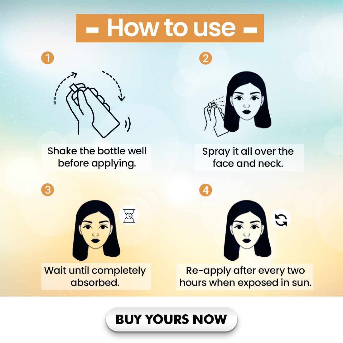 How to use Sun Protection SPF 50 Spray