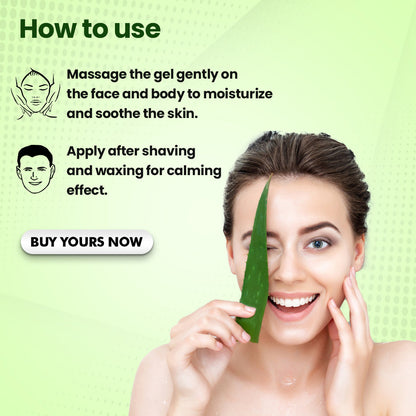 Pure Aloe Vera Gold Gel (With 90% Aloe Vera & 24 Carat Gold Leaves).