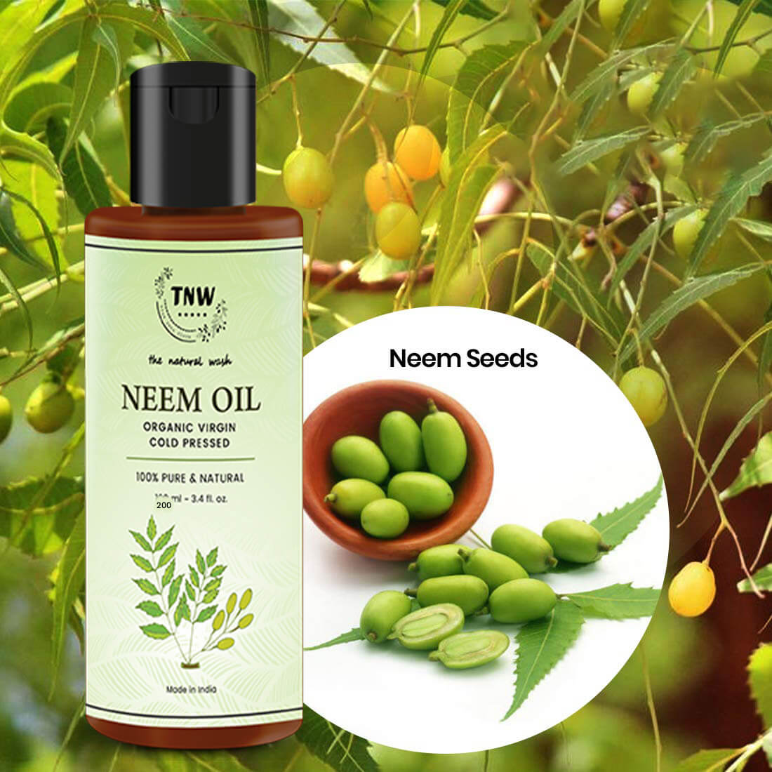Neem Oil - Cold Pressed Oil For Skin & Hair (Pure & Natural) @ 1 (Exclusive)