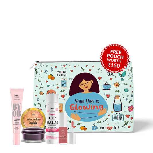 Lip Care Kit for Dry & Chapped Lips (Rose Tinted Lip Balm, Herbal lip balm, Lip Boss (Chai date), pH Lip Balm + Get a FREE Pouch)