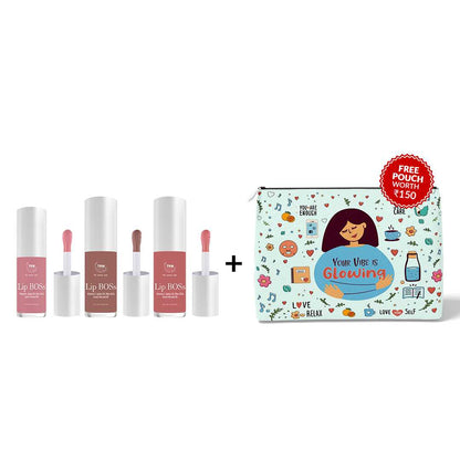 Lip Boss Trio Lip Oil Shades(Pinky promise(01), Chai date(02), Gossip peach(03) )