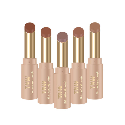 Longstay Powdery Mousse Semi-Matte Lipstick Combo | Set of 5 Full Size Lipsticks In Bold & Beautiful Shades