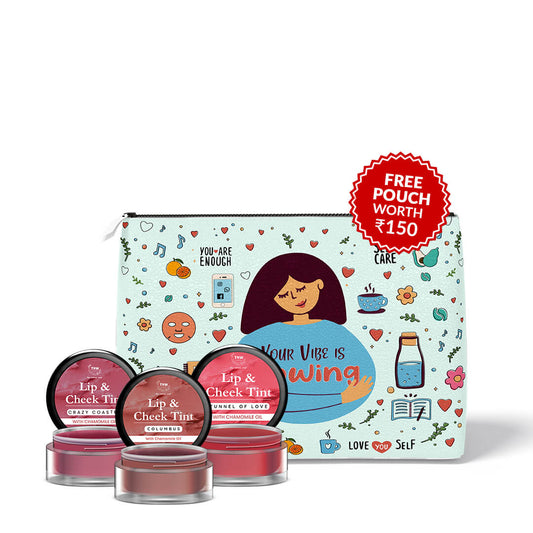 Pack of 3 (Lip and Cheek Tint with + Get a FREE Pouch )