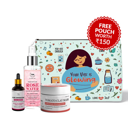 Pore-Minimizing Kit (Pore-Minimizing serum, Rose water, Tomato clay mask + Get a FREE Pouch)