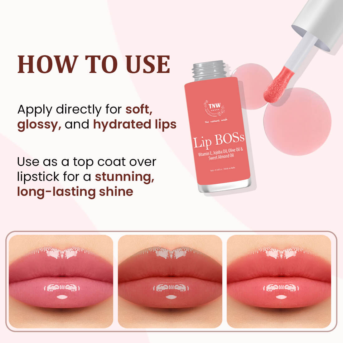 Lip Boss Lip Gloss Gossip peach(03) | Ultra-lightweight | Stunning Colour | Long-Lasting Shine